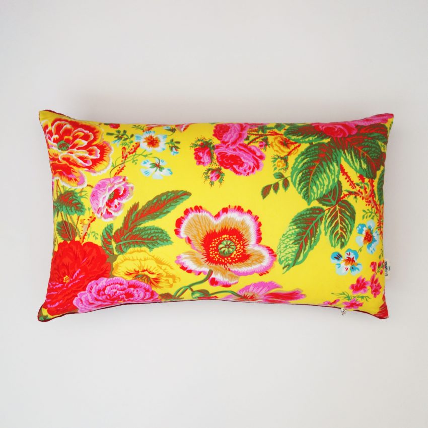 Coussin Rectangulaire SUMMER BOUQUET Jaune - Ln Fabrics