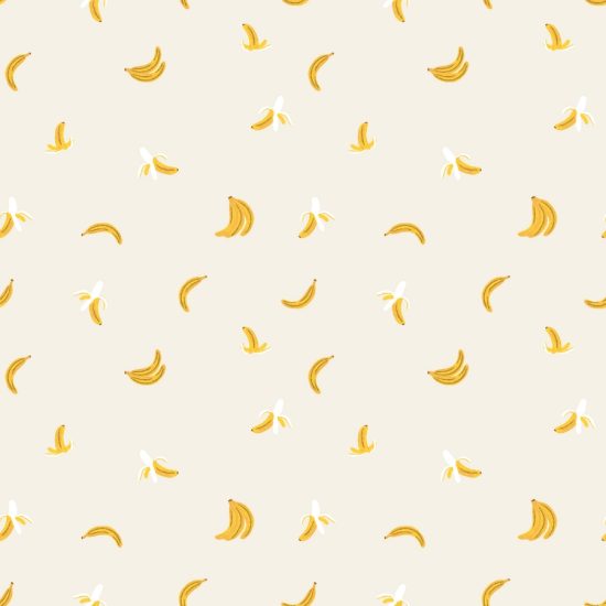 tissu imprimé orchard rifle paper co fruits du verger des bananes jaunes sur fond beige naturel