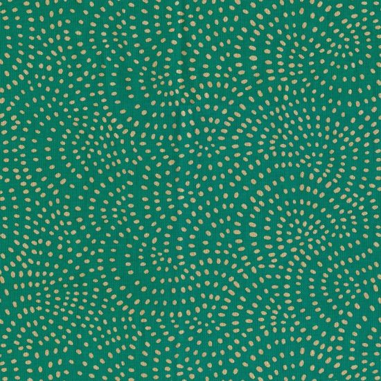 tissu twist dashwood studio imprimé pois dorés sur fond vert forêt