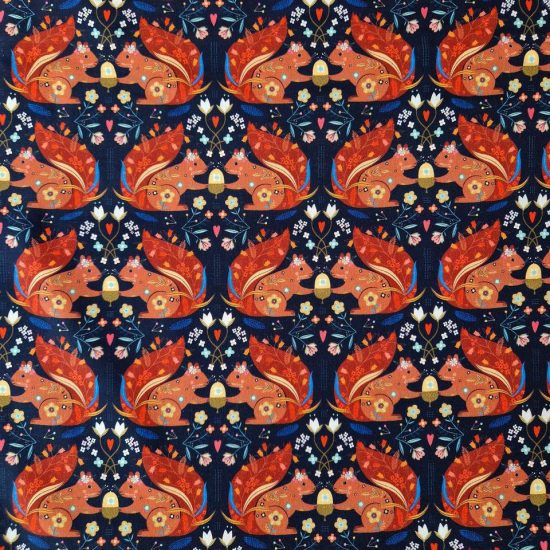 tissu imprimé Animal magic Dashwood Studio motifs écureuils