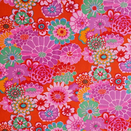 tissu kaffe fassette pour free spirit Asian circles motif floral joyeux coloré