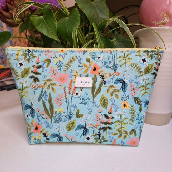 Trousse molletonnée tissu coton imprimé floral amalfi rifle paper co