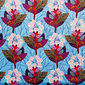 tissu imprimé fleurs free spirit bleu turqouise