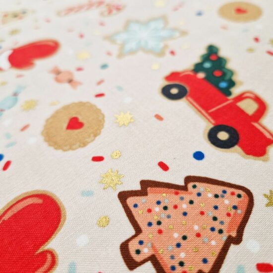 tissu de noel rifle paper co motifs de noel éclats dorés de ci de là